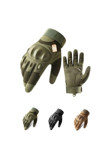 Single Sword Eklem Koruyucu Tam Parmak Motorcu Ve Bisiklet Eldiveni M-haki