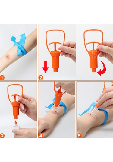 Padalink Yeniden Kullanılabilir Taşınabilir Zehir Çekme Seti: Kamp, Balıkçılık Ve Doğa Yürüyüşleri İçin Kırmızı