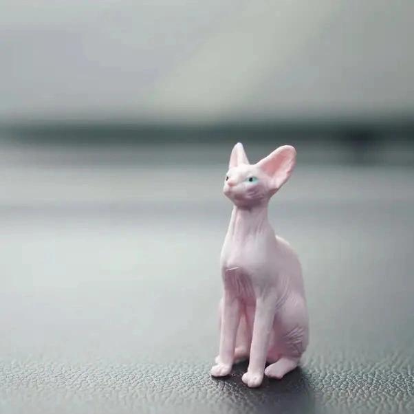 Trendooze Güneşli022 1/12 Ölçekli Yalayan Kedi Heykeli, Masüstü Dekor Sevimli Sfenks Kedi Figürü