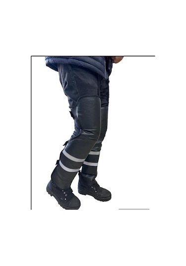 Bike Sky Deri Reflektörlü Yağmur & Rüzgar & Soğuğa Karşı Diz & Bacak Koruma + Telefon Tutucu Kol Çantası Siyah