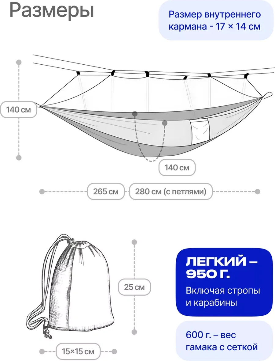 Roadlike Sinek Tülü İle Asılı Kamp Hamak 18695339 Açık Mavi