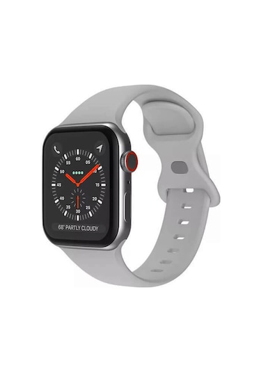 Wozlo iOS Uyumlu Watch 1, 2, 3, 4, 5, 6, 7, 8, Se Silikon Kordon Kayış - S-m Beden 38/40/41mm - Gri