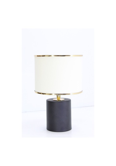 Badem Masa Abajuru Gece Lambası Yatak Başı Aydınlatma Dekoratif Lamba Bej Siyah