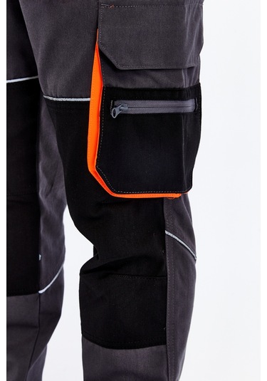 Uniprom İş Pantolonu Lizbon Plus Model Çok Cepli Harman Kumaş Füme Füme