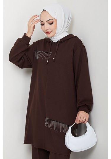 Zincir Detay Oysho İkili Takım 1660 - Kahve Kahverengi