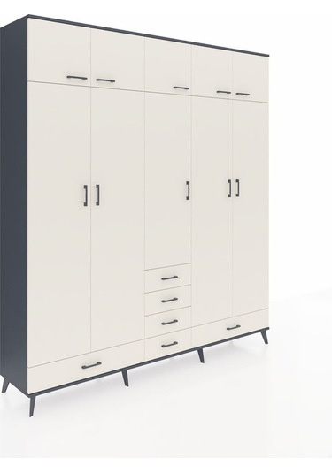 Hyperion Dolap 6 Raflı 6 Çekmeceli 4 Askılı 220x44x243 Antrasit-aytaşı/aytaşı Aytası/aytası Hyperion Dolap 6 Raflı 6 Çekmeceli 4 Askılı 220x44x243 Antrasit-aytaşı/aytaşı Aytası/aytası