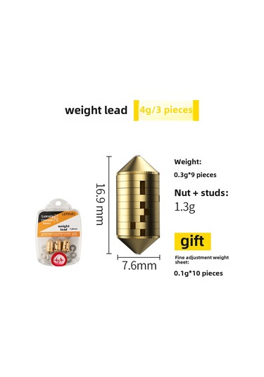 Reedark Hızlı Ayarlı Balıkçılık Ağırlığı - 4.0g 3 Adet Kutulu, İğne İpliğini Korumaz, Hassas Ayarlı Y垫片 Hediyeli Balıkçılık Aksesuarı