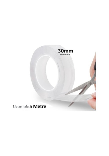Çift Taraflı Silikonlu Şeffaf Montaj Bandı 3 Cm x 5 Metre N11.1627