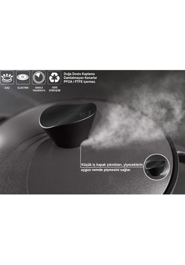 PRİMANOVA ANTHONY ALÜMİNYUM DERİN TENCERE 20CM SİYAH