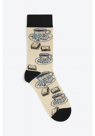 Carnaval Socks Türk Kahve Ve Lokum Desenli Unisex Soket Çorap 2000386