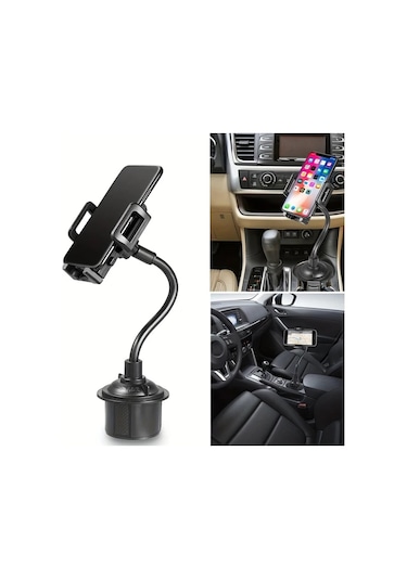 Primepickings Siyah Evrensel Araç Telefon Tutucu İçecek Şişesi Bardak Tutucu Braketi Akıllı Telefon Aksesuarları