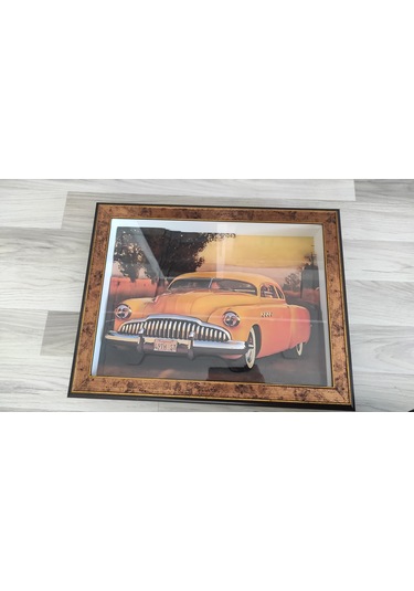 Sarı Araba Nostaljik 35 X 50 Rölyef Tablo
