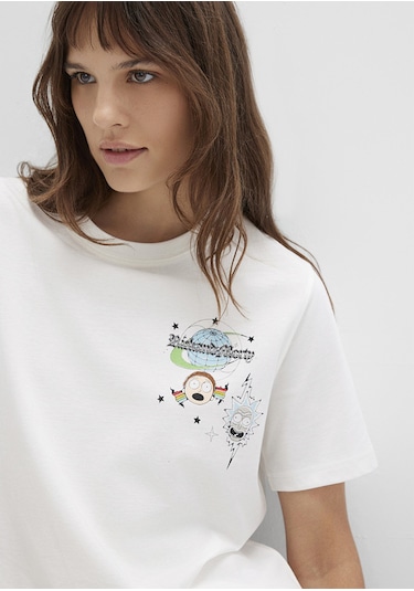Mavi - Rick And Morty Baskılı Ekru Tişört 1613675-70057 Ekru