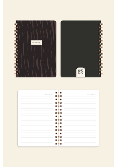 Cep Boy 10x14 Cm Spiralli Çizgili Karton Kapak 3'lü Defter Seti Leopar Leopar-siyah-krem