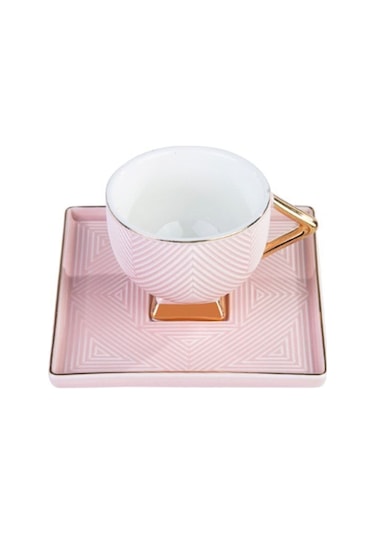 Karaca  Art Deco 2 Kişilik Kahve Fincan Takımı 80 ml Pembe