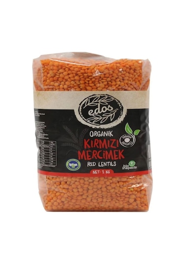 Edos Organik Kırmızı Mercimek 1 KG