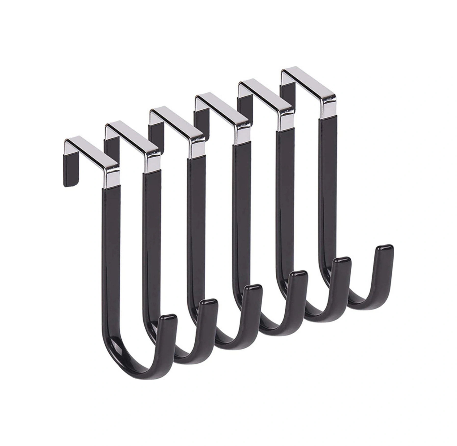 Dofolink 6 Adet Siyah Yumuşak Jantlı Kapı Kancası - Zırhlı, Çizik Önleyici, Banyo/garderob Kıyafet Askısı 19.8 Lbs Taşıma Kapasitesi Diğer