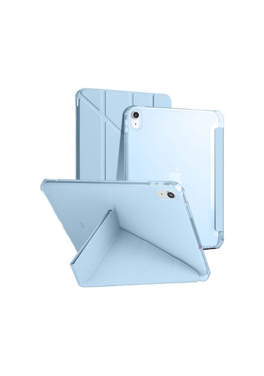 İpad 11.nesil 11 İnç 2025 A16 Uyumlu Üçgen Katlanabilir Kalemlikli Yatay Dikey Standlı Akıllı Kılıf Kapaklı Kılıf