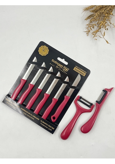 Solingen 6'lı Meyve Bıçağı Ve Soyacak Seti Bordo