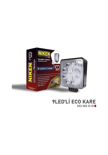 Niken Calışma Lambası 9 Ledli Kare Eco Seri 27-22w 12v 24v 052 002 01 01