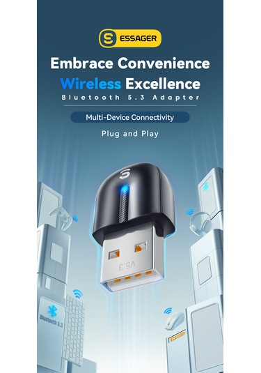 Essager 5.3 Süper Hızlı Ce/fc/rohs Lisans Usb Bluetooth Adaptör