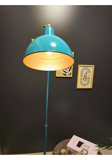 Dolce Turkuaz Lambader Hareketli Başlık Modern Dekoratif Meta... Turkuaz