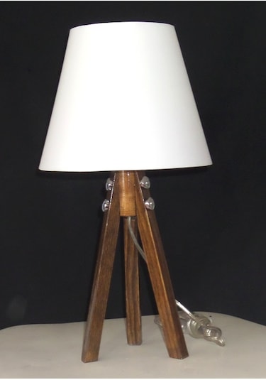 3 Ayak Ceviz Ahşap Abajur Diğer