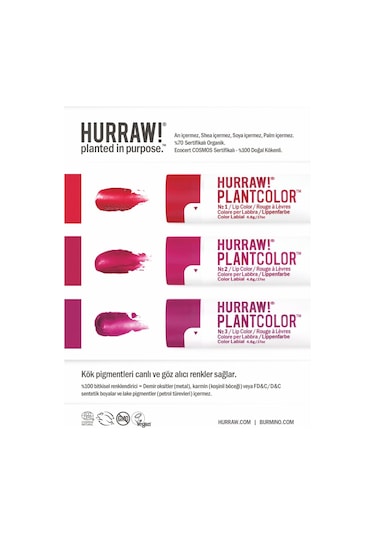 Hurraw Plantcolor Vegan Ruj 4.8gr - No 1 003