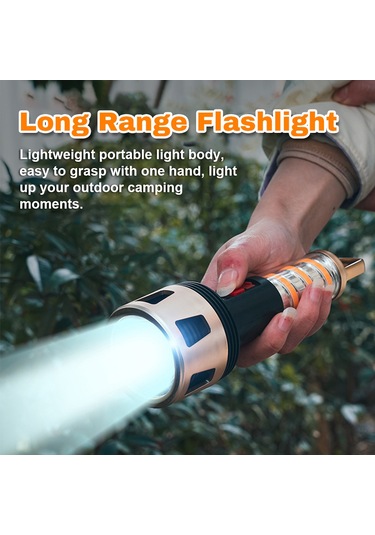 Maiyame Ef-01 Taşınabilir Led Fener, Kamp Aydınlatma, 4 Işık Modu, Su Geçirmez, 1200mah Pil, Altın Renk Altın