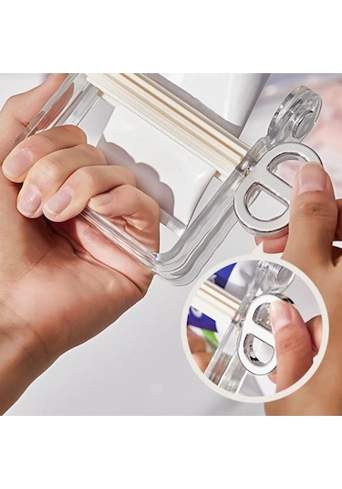 Siyah Sıkacağı Banyo Diş Macunu Dönebilen Saplı Haddeleme Diş Macunu Koltuk Tutucu Standı Organizatör Tezgah Tüpü Siyah