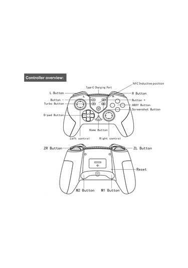 Xindoker T23 Pro Kablosuz Bluetooth Oyun Kolu - Çift Motor Titreşim, Jiroskop Fonksiyonu, Switch/switch Lite Uyumlu - Siyah Gri