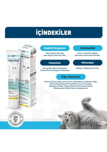 Onevet Relax Paste Macun 50 Gr Stres Ve Anksiyete Azaltıcı