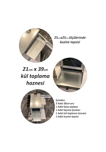 Galvanizli Kuzineli Kül Hazneli Çadır Sobası