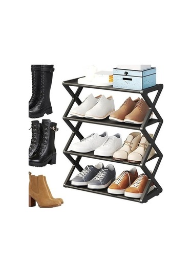 Flybuy Siyah Raf Organizatör Nb Katmanlı Depolama Bosphorusboutique Black-çok Ayakkabı Ambition Px Siyah