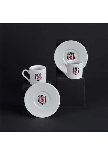 Neva N3422 Beşiktaş Lisanslı Arma Logo 2'li Kahve Fincan Takımı