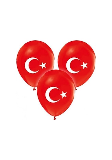 Gemar Türk Bayraklı Baskılı Balon 100 Adet
