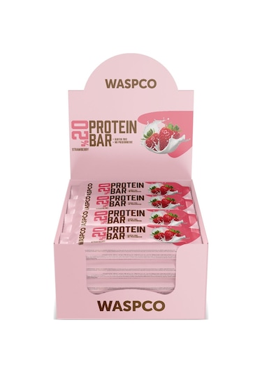 Waspco Çilekli Protein Bar 40g x 12 Adet