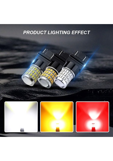 Maiyame 2 Adet 3157 Led Tekerlek Işığı Ampülü - 54smd 3014+3smd 3030 Parlak Çip, 9v-30v, 360 Aydınlatma, 3056/3156/3057/4157 Uyumlu, Araçlar İçin Fren/arka Park/reverse Işığı