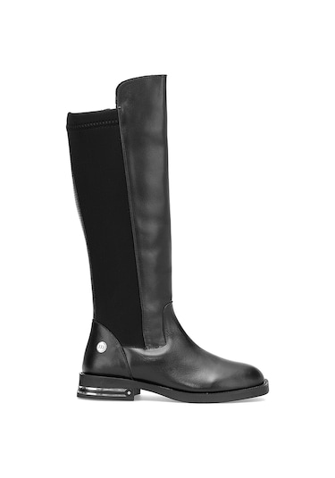 Mammamia D25kc-2365 Kadın Hakiki Deri Klasik Çizme Siyah Siyah