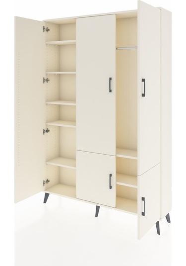 Arges Dolap 7 Raflı 5 Kapaklı Tek Askılı 132x30x195 Aytaşı-ay... Aytaşı