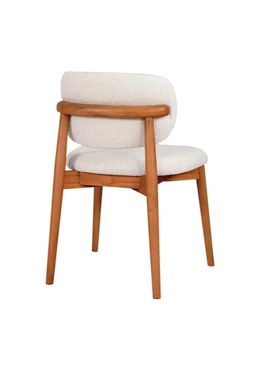 Polo Beyaz Teddy Natural Ahşap Bohem Sandalye