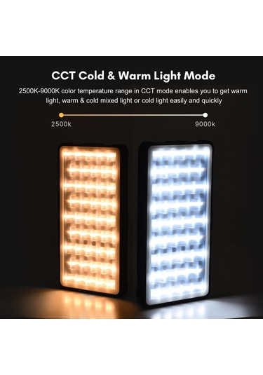 Andoer Pocket Rgb Video Işığı Led Dolgu Işığı Paneli Siyah Siyah