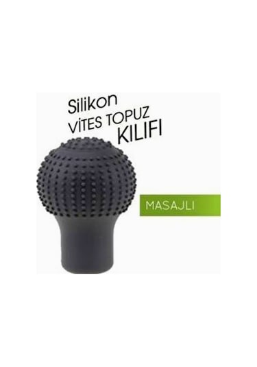 Silikonlu Masajlı Vites Topuzu Kılıfı Siyah Yuvarlak Br6219601