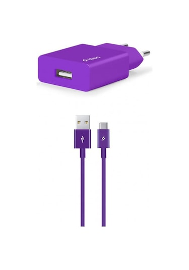 Ttec Smartcharger Seyahat Şarj Aleti 2.1A + Type-C Kablo Mor - 2S