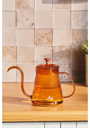 Karaca Martina Borosilikat Cam Coffe Kettle Orange 600 ml