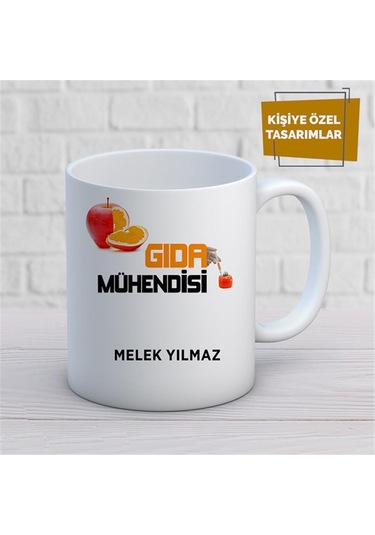 Kişiye Özel İsim Yazılabilir Gıda Mühendisi Kupa Bardak Çok Renkli