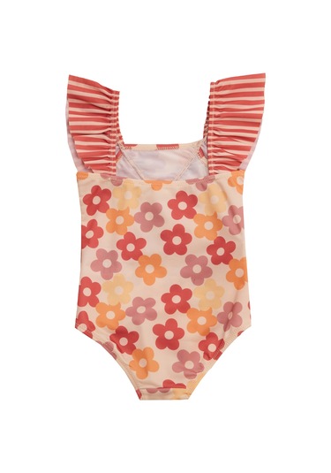 Uv Korumalı Askılı Mayo Kız Bebek Yüzücü Mayo 5107 Krem Krem