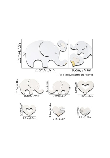 Sones 6 Adet / Takım Akrilik Fil Ayna Stereo Duvar Çıkartmaları Ev Dekorasyonu Yumuşak Ayna Altın Diğer