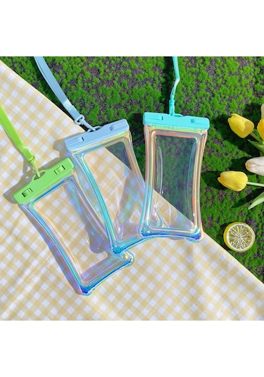 Skycity Yeşil Sarı Tpu Su Geçirmez Telefon Çantası - Yüzme, Dalış, Akşam Yürüyüşü İçin Dayanıklı Ve Şeffaf Koruma Kılıfı Sarı - Yeşil