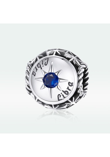 S925 Ayar Gümüş On İki Takımyıldızı Zirkon Boncuk Dıy Bilezik Kolye Aksesuarları, Stil: Terazi Çok Renkli